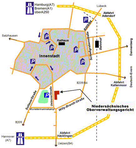 Wegeskizze in Lüneburg